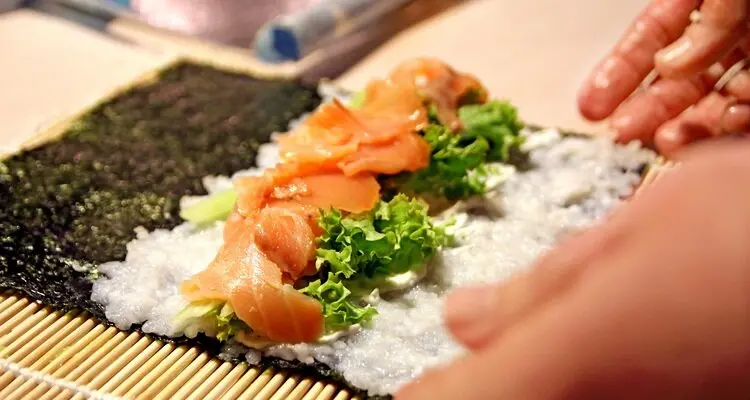 Learn to prepare rolled sushi