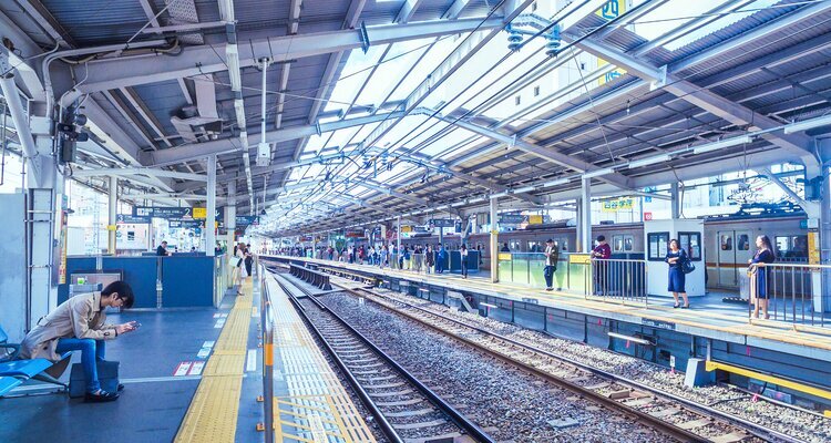 Waiting for Subway in Japan