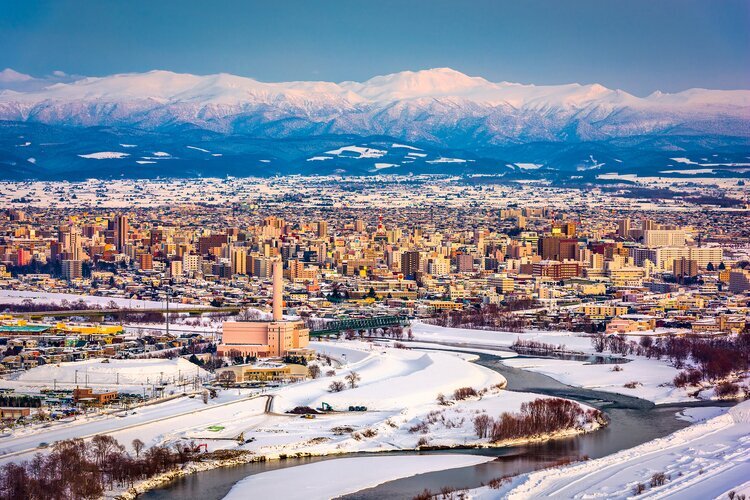 Winter in Hokkaido is cold and snowy