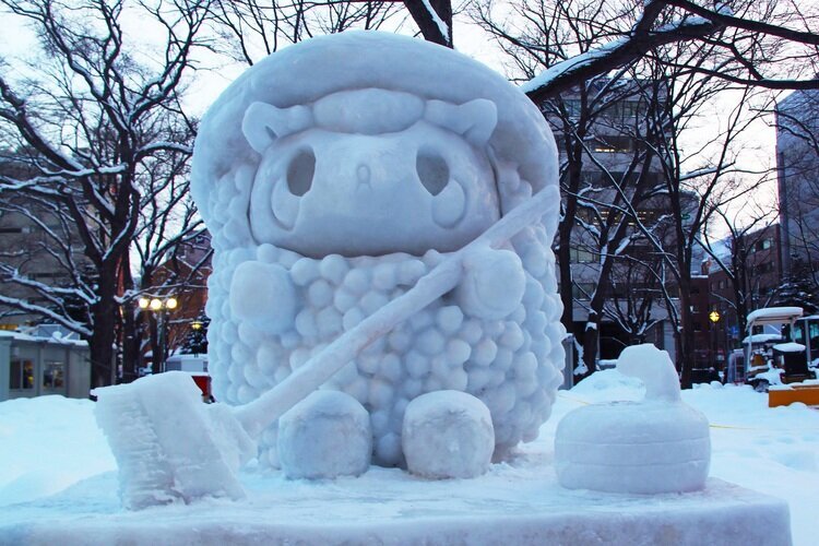 A snow sculpture in Sapporo