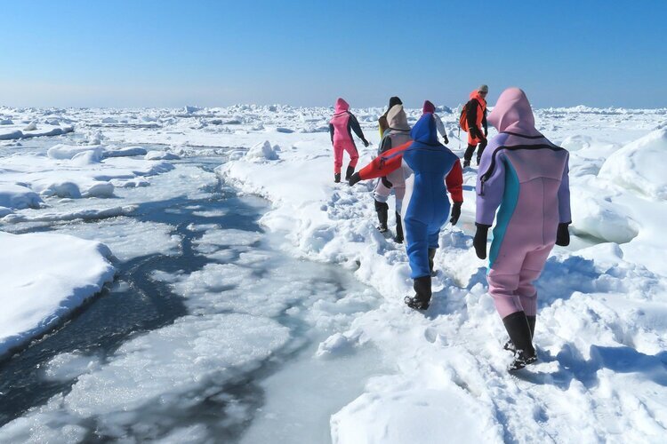 Try walking on drift ice