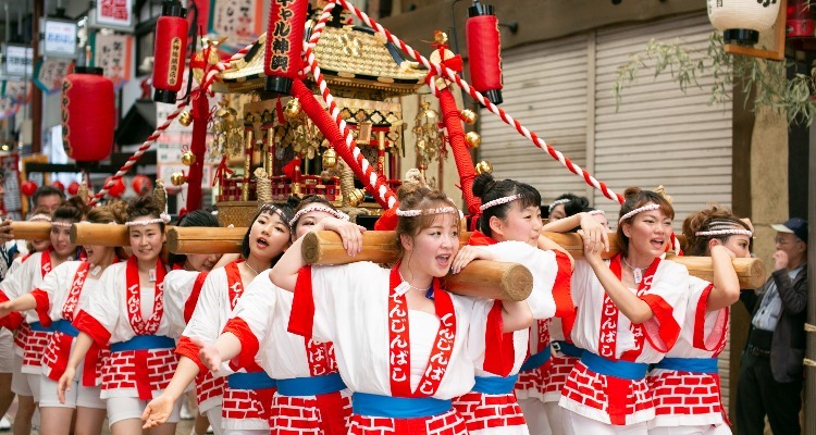 Tenjin Matsuri in Osaka in summer