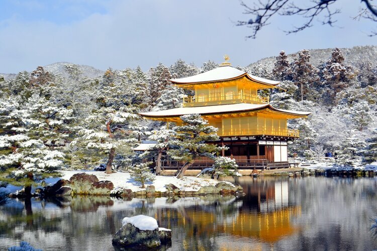 Kinkaku-ji in the snow