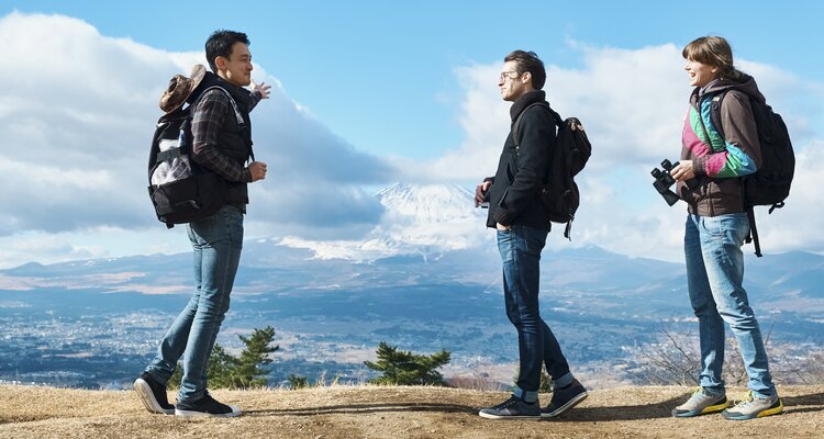 Mt. Fuji, travelers and guide