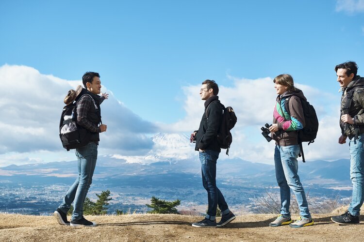 Mt. Fuji, travelers and guide