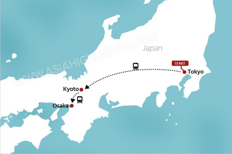 japan itinerary including Tokyo, Kyoto, and Osaka