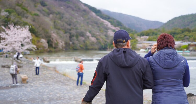 Couple Visit Kyoto in March