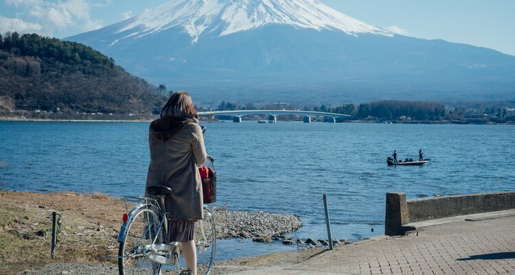 Biking around Lake Kawaguchi