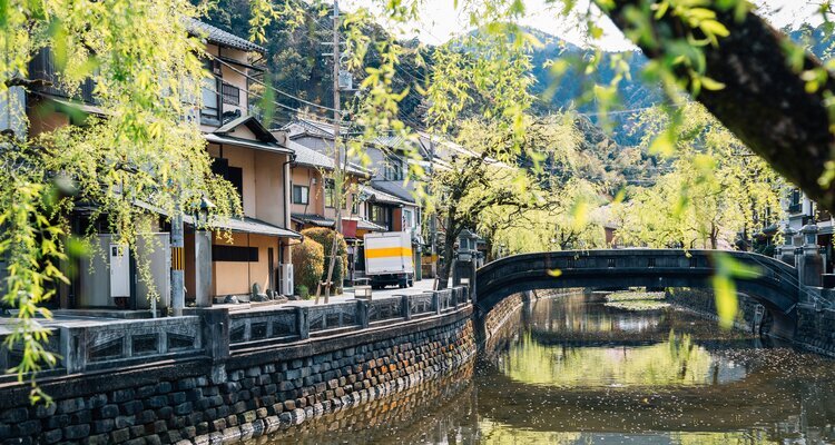 Kinosaki Onsen Village in Spring in Hyogo