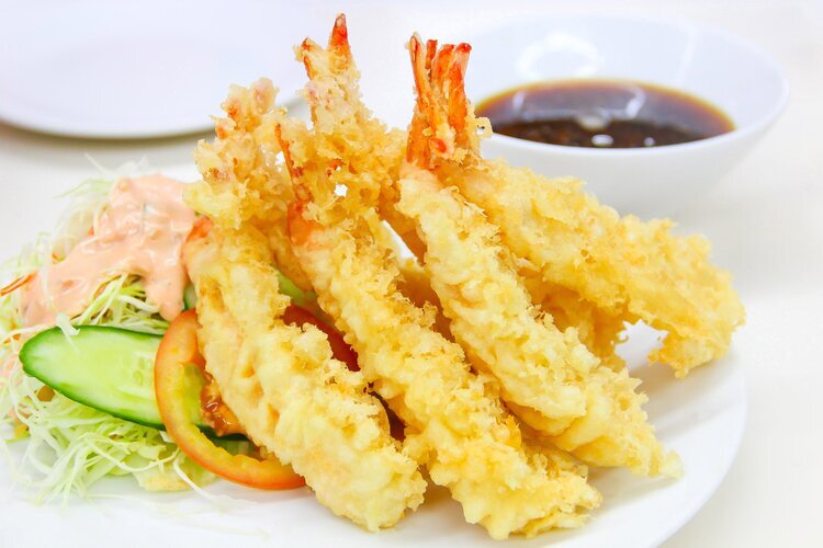 Food in Japan, Tempura Shrimps (Deep Fried Shrimps)
