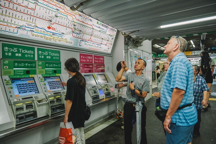 Our clients at a Tokyo subway station