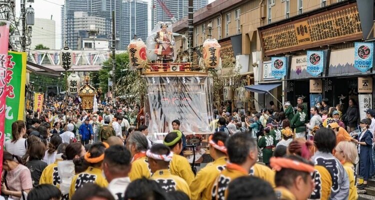 A festival ceremony in Tokyo in June