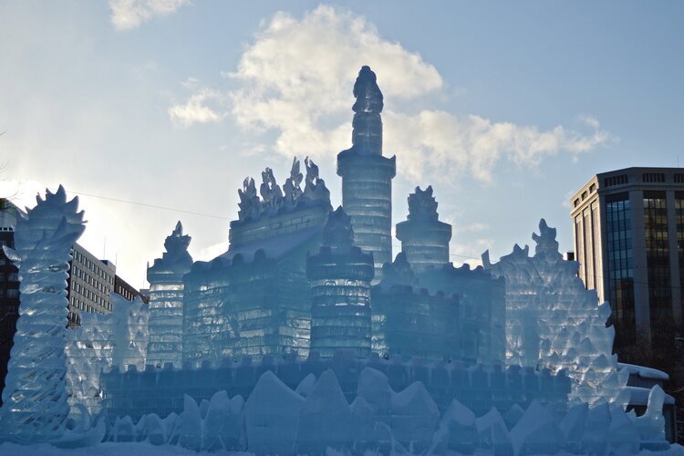An ice sculpture at the Sapporo Snow Festival