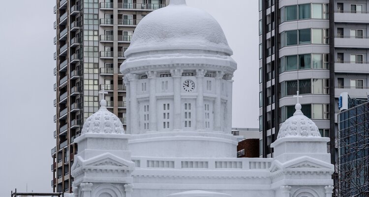 A giant snow sculpture