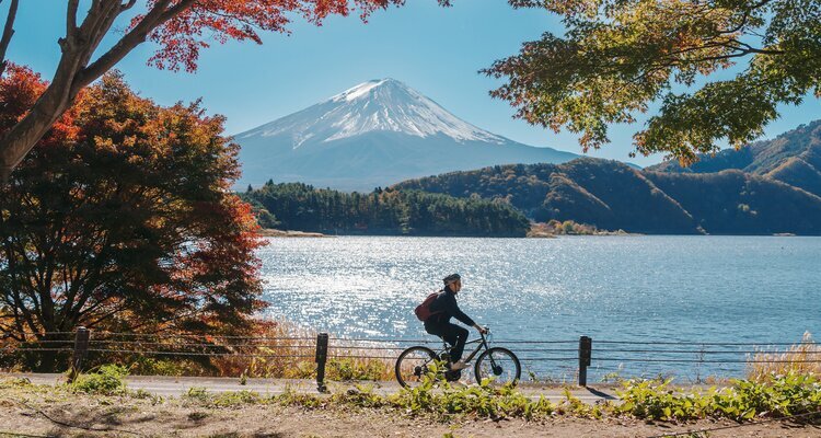 Biking at Lake Yamanaka