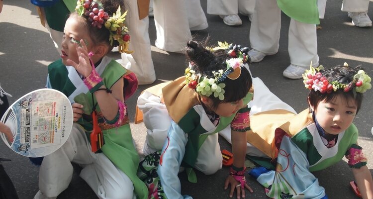 Children are dancing at Sapporo Summer Festival held in July in Sapporo, Hokkaido Japan