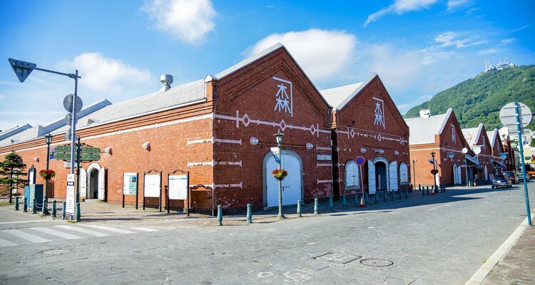 Old brick warehouse in Hakodate Japan which is shopping warehouse