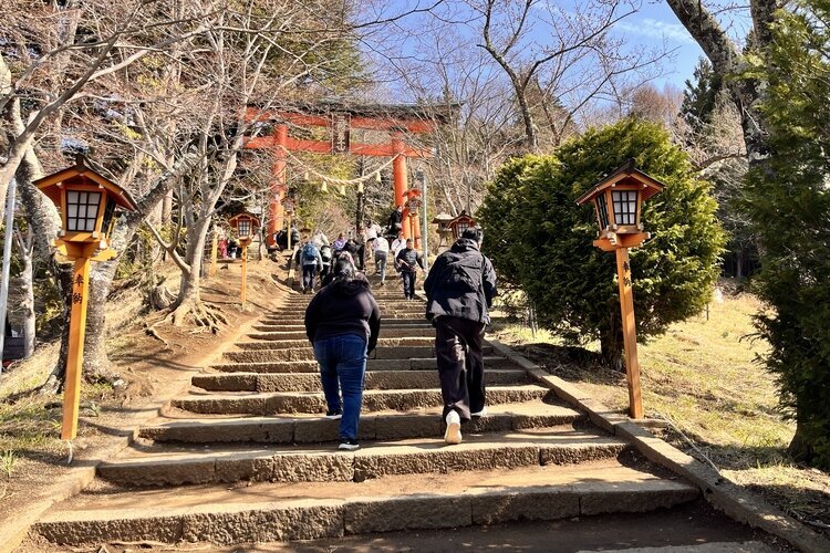 The steps at the shrine's entrance are gentler