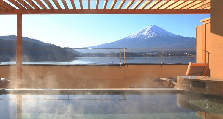 A hot spring where you can see Mount Fuji