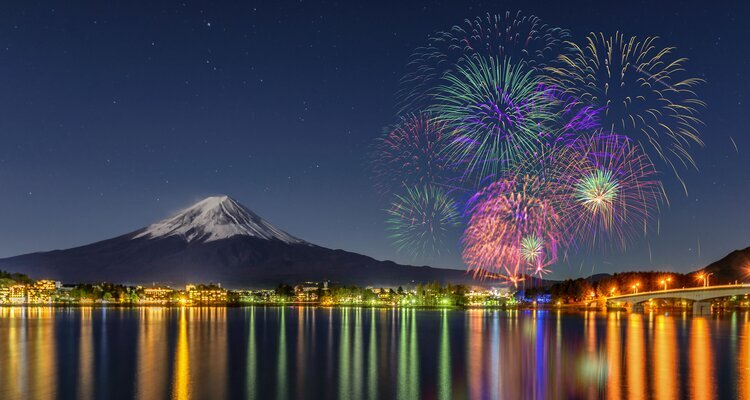 Fireworks at Mt. Fujii