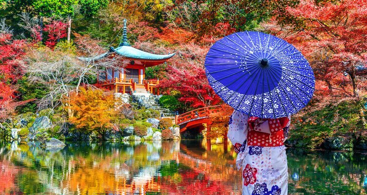 Wearing Japanese Traditional Kimono in Daigoji Temple