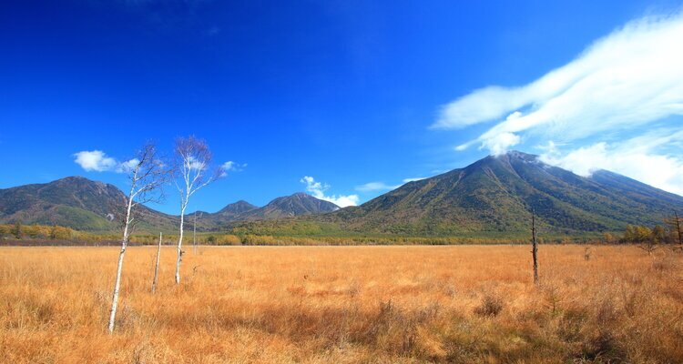 Senjogahara Plateau and Mt. Nantai in autumn, Nikko