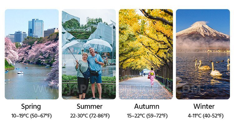 Tokyo's four seasons with scenery and temperatures
