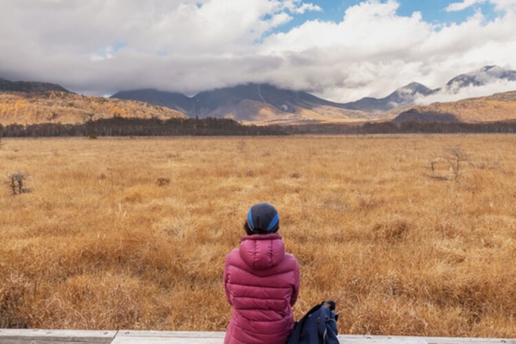 Scenery of Odashirogahara and Mount Nantai in Nikko National Park