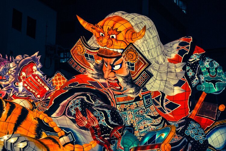 Giant Papier-mache dolls at the Aomori Nebuta Festival