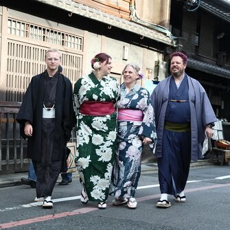 wearing kimono