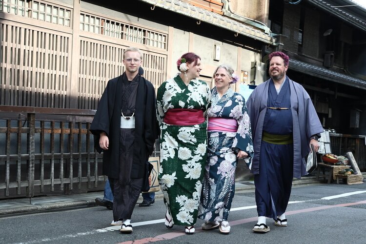 Our family guests are dressed in kimonos