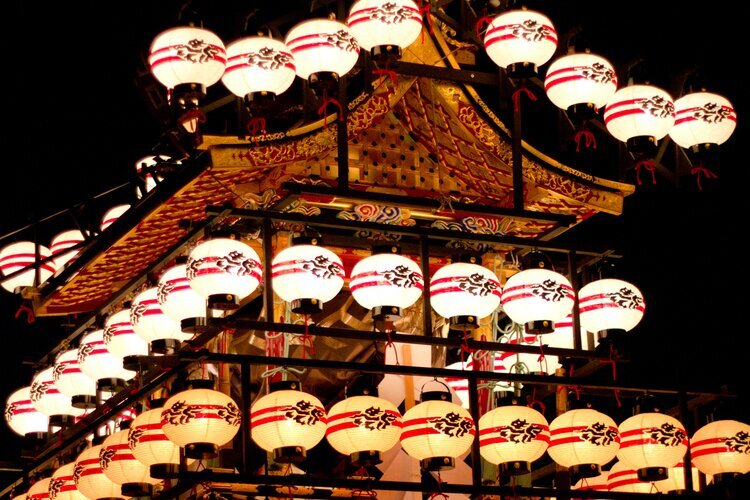 Takayama Autumn Festival at night