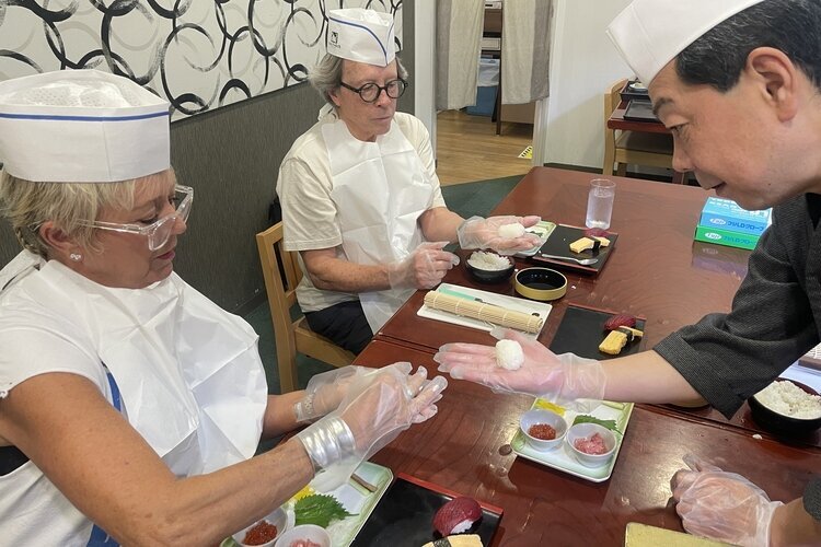 Our clients are learning to make sushi from a master chef
