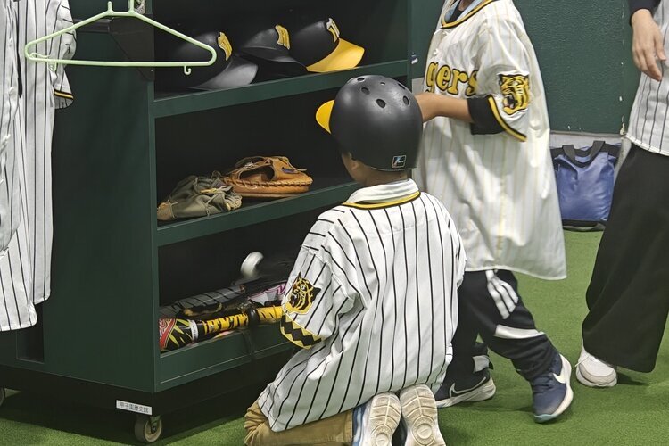 Local kids practice on the field