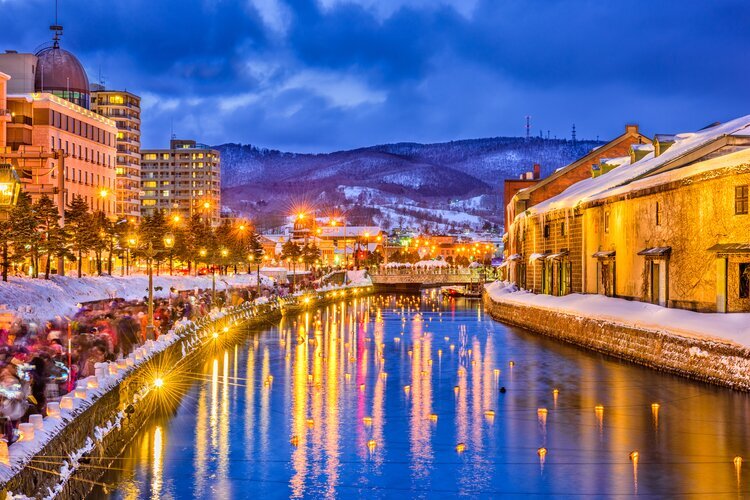 Otaru Canal during the winter illumination
