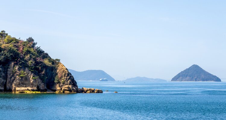 Beautiful landscape at a Beach on Naoshima Island