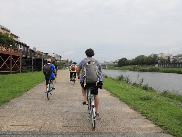 Cycling along Kamo River