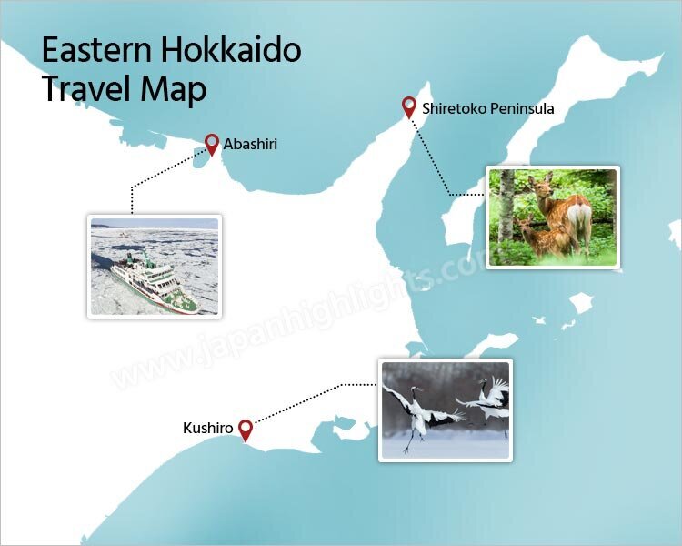 Eastern Hokkaido map