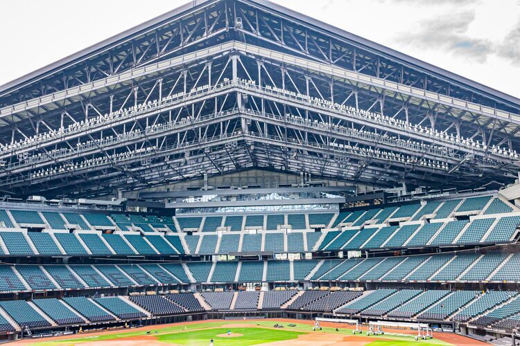 A scenic view of Es Con Field Hokkaido, a modern baseball stadium