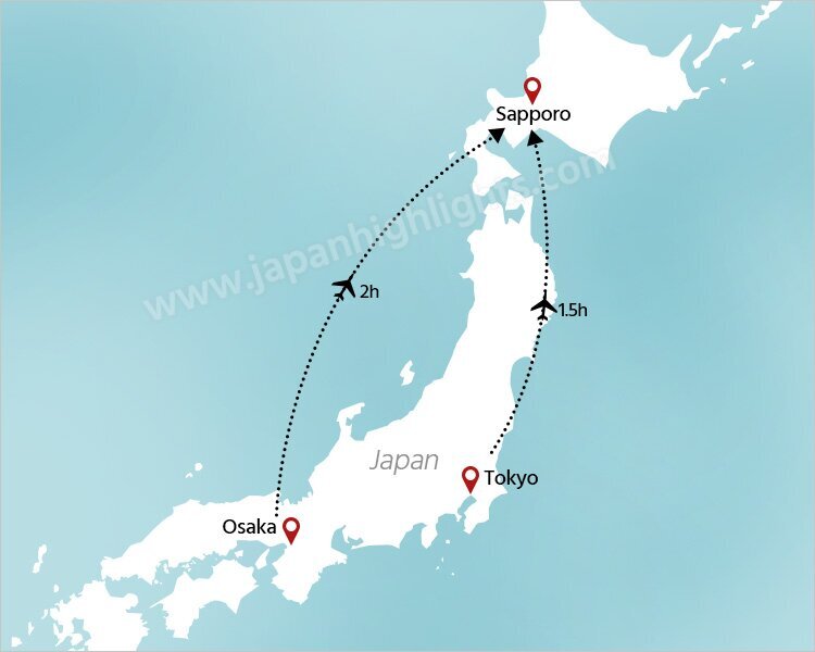 Fly to Sapporo from Tokyo or Osaka