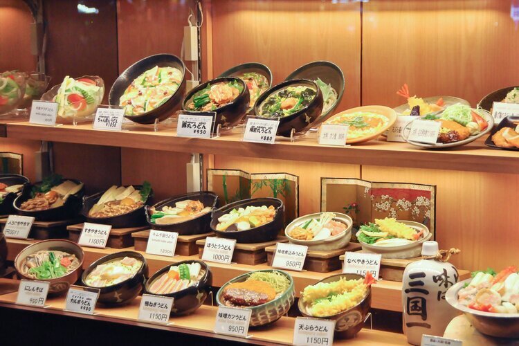 Food samples outside the restaurant