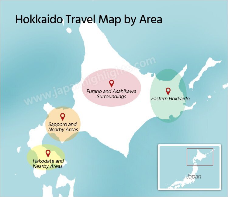 Hokkaido Travel Map, Hokkaido tourist map