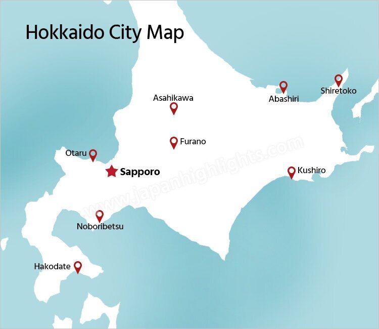 Hokkaido city map,Hokkaido tourist map