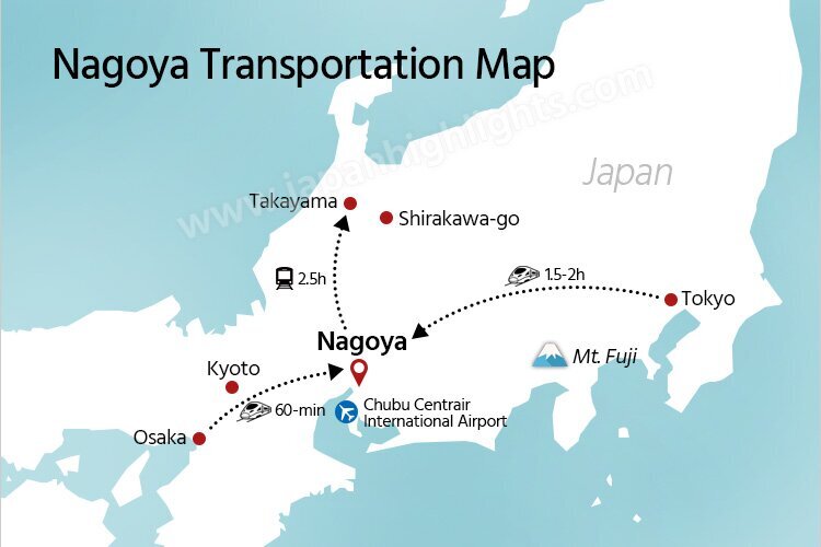 Nagoya transporation travel map