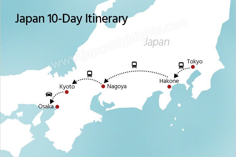 Nagoya itinerary travel map