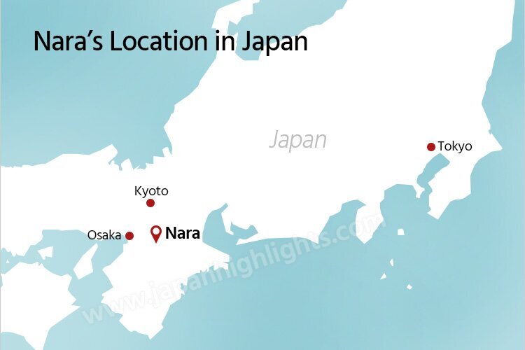 Nara location map, Nara travel map