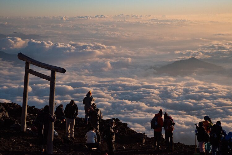 Sunrise from the summit of Mount Fuji