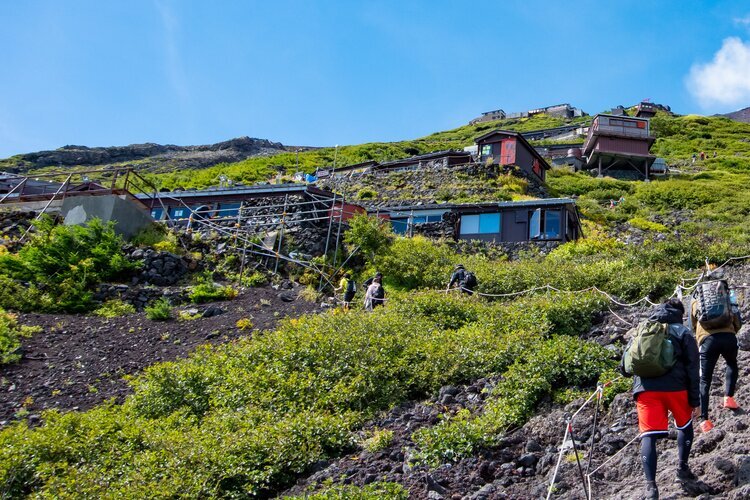 Mountain huts on Mount Fuji