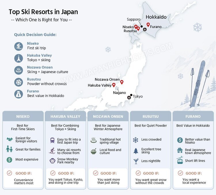 japan ski resort map