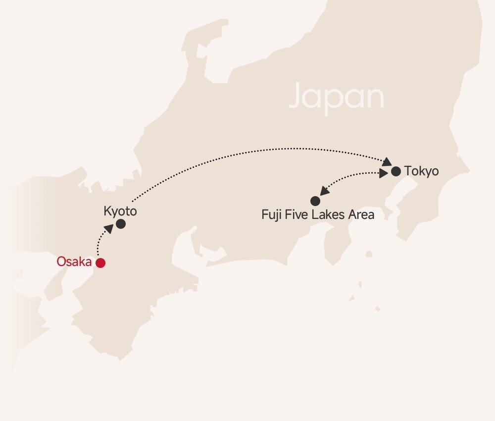  8-Day Essential Japan Family Trip with Culinary Delights map